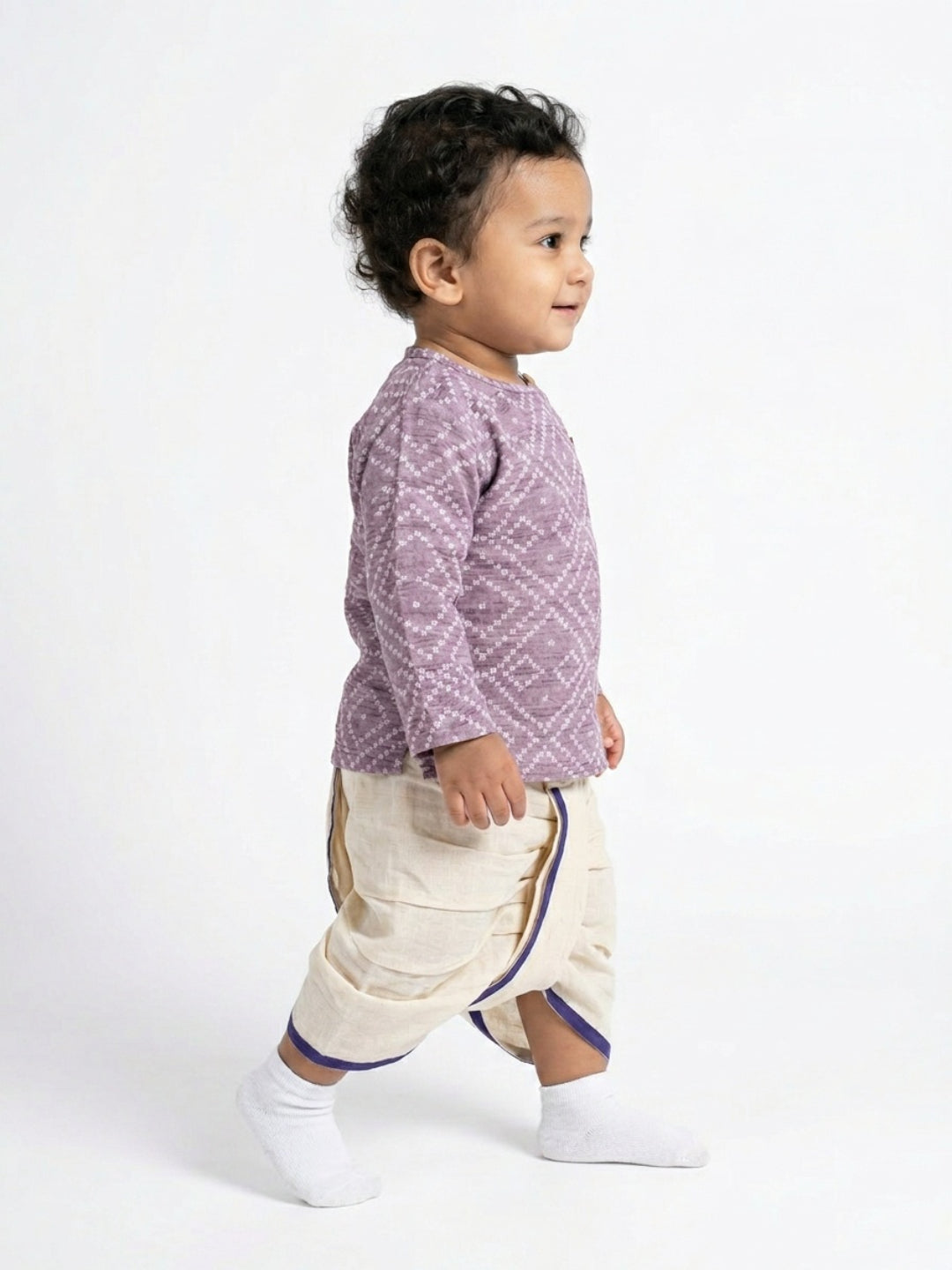 Biglilpeople Boys Printed Traditional Ethnic Kurta and Dhoti Set