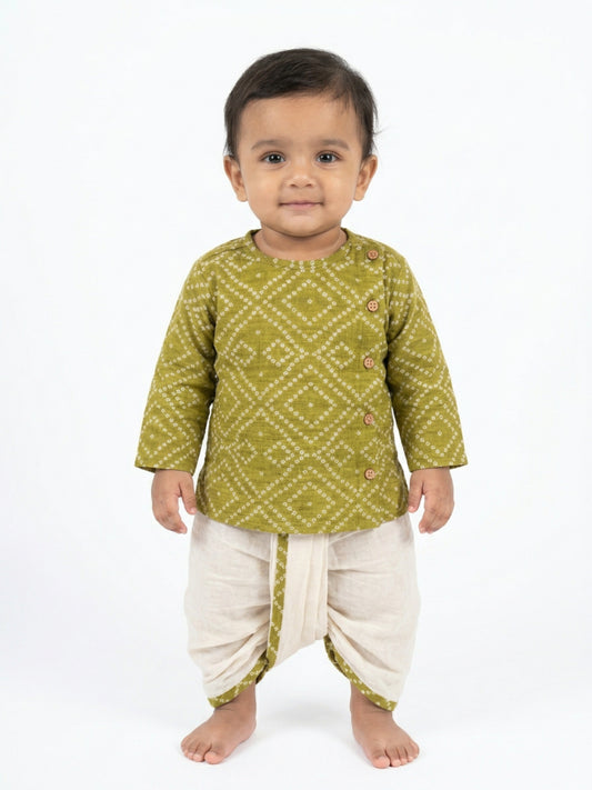 Biglilpeople Boys Printed Traditional Ethnic Kurta and Dhoti Set