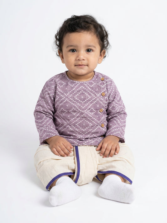 Biglilpeople Boys Printed Traditional Ethnic Kurta and Dhoti Set