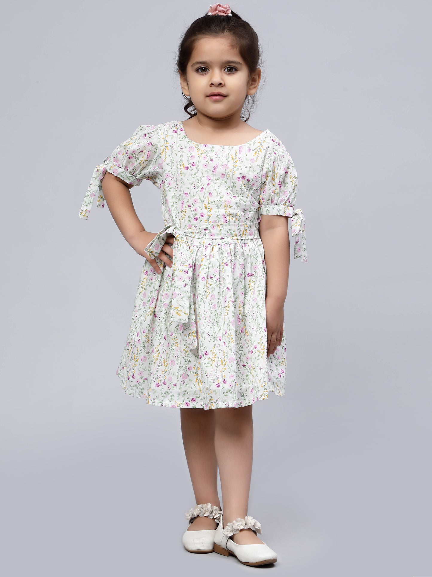 White Floral Dress for Girls