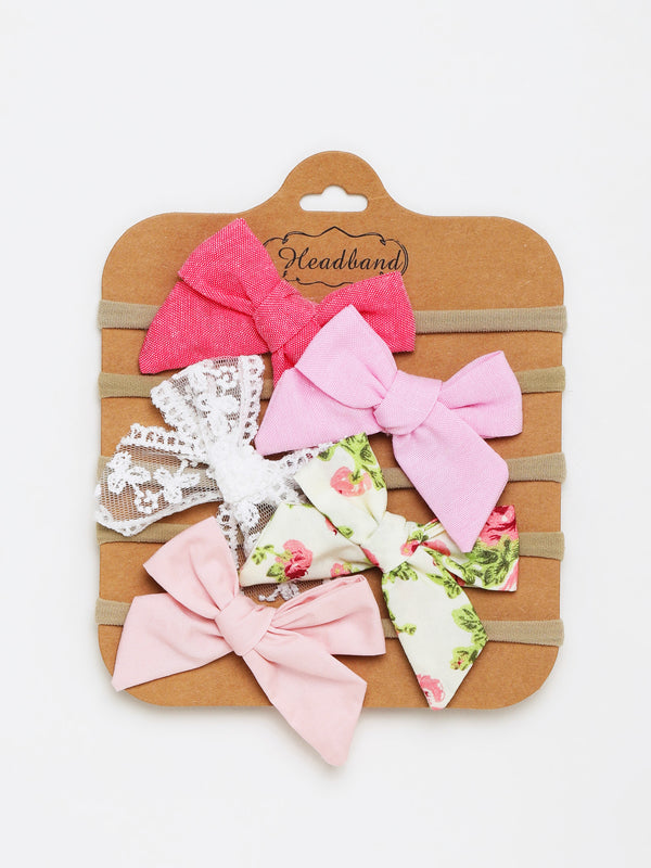 Baby Girls Headband Set – Pack of 5 Ribbon Designs