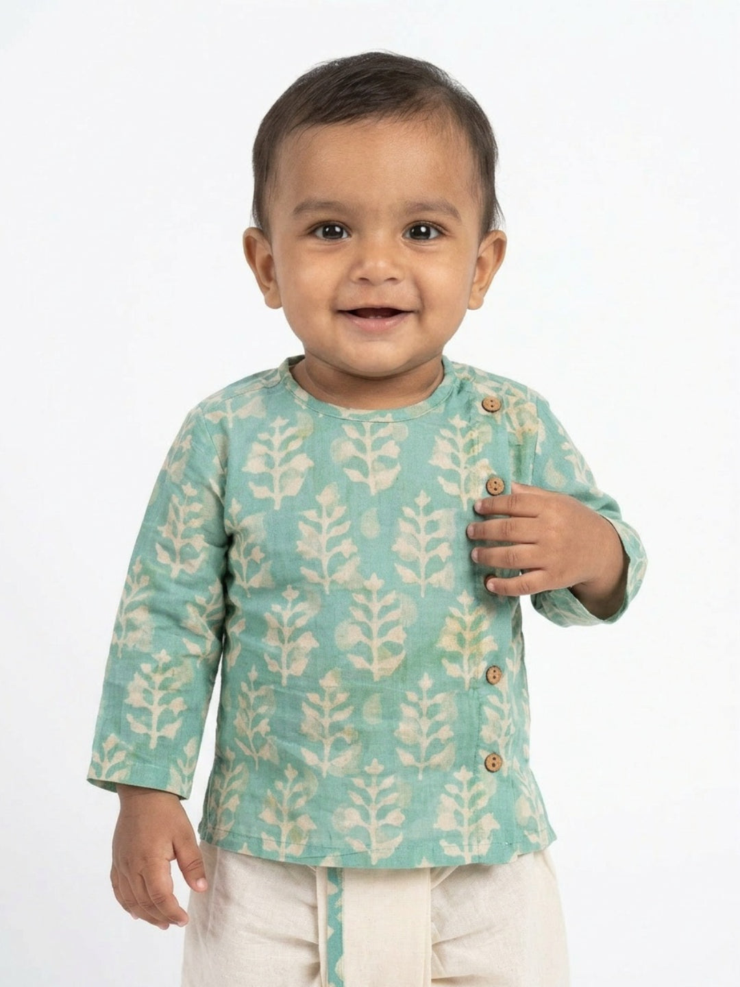 Biglilpeople Boys Printed Traditional Ethnic Kurta and Dhoti Set