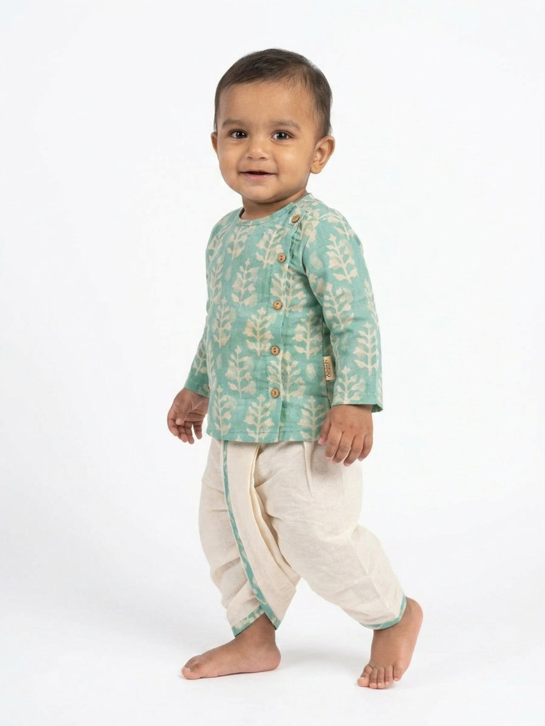 Biglilpeople Boys Printed Traditional Ethnic Kurta and Dhoti Set