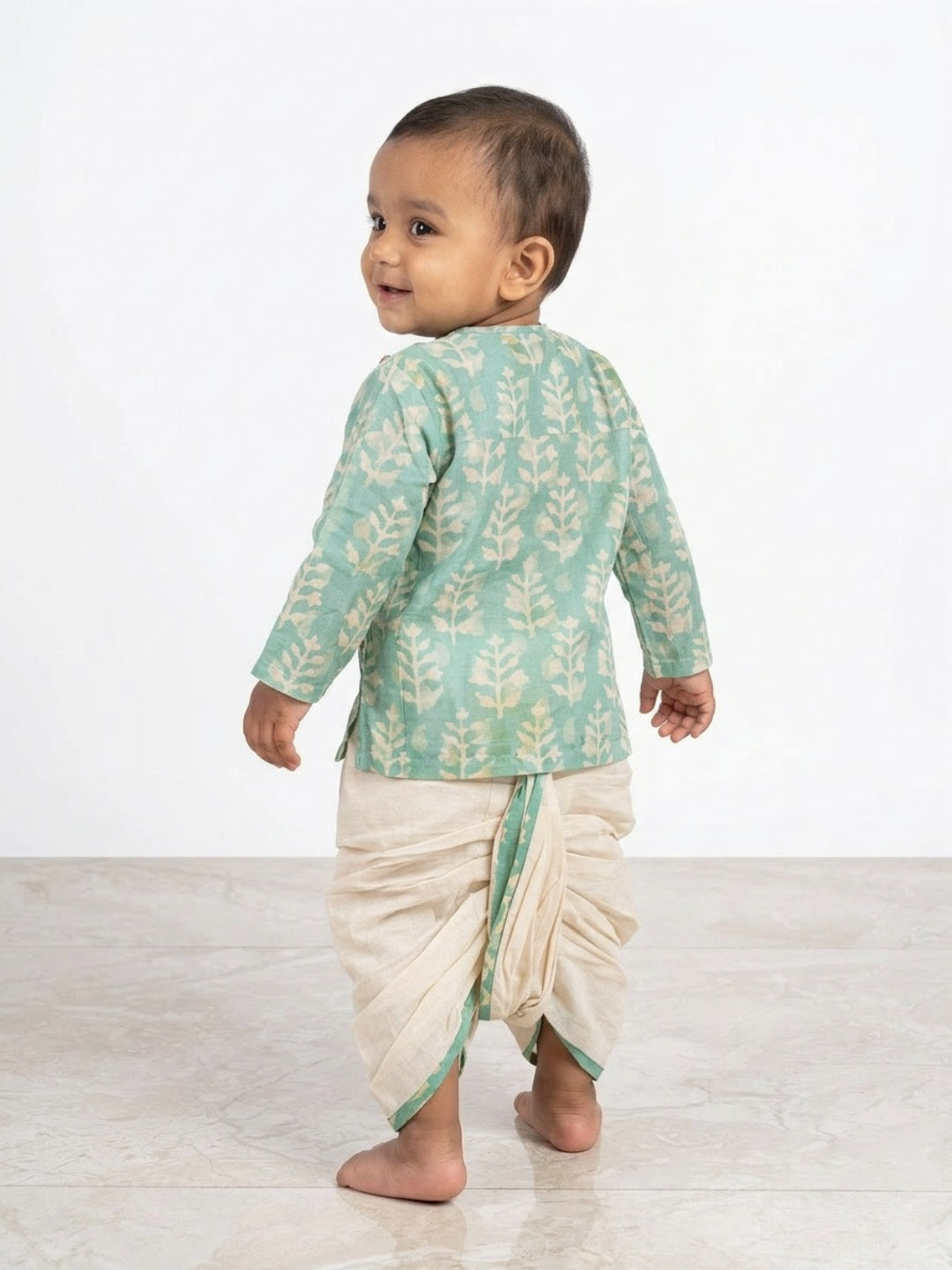 Biglilpeople Boys Printed Traditional Ethnic Kurta and Dhoti Set