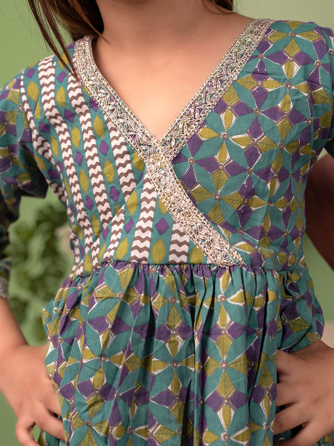 Sharara set for Girls - Blue & Green