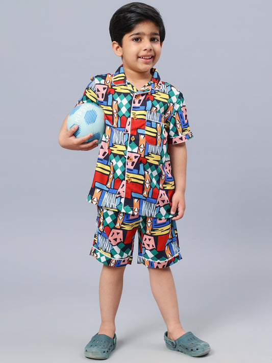 Abstract Printed Night Suits For Girls & Boys