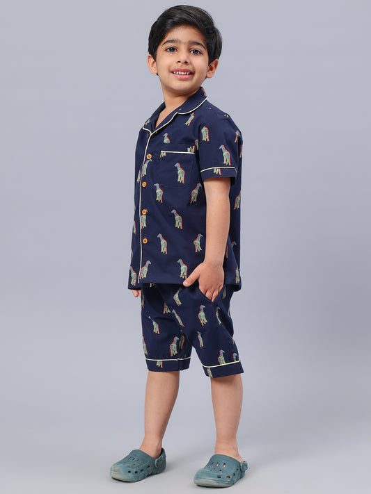 Giraffe Print Night Suits For Girls & Boys