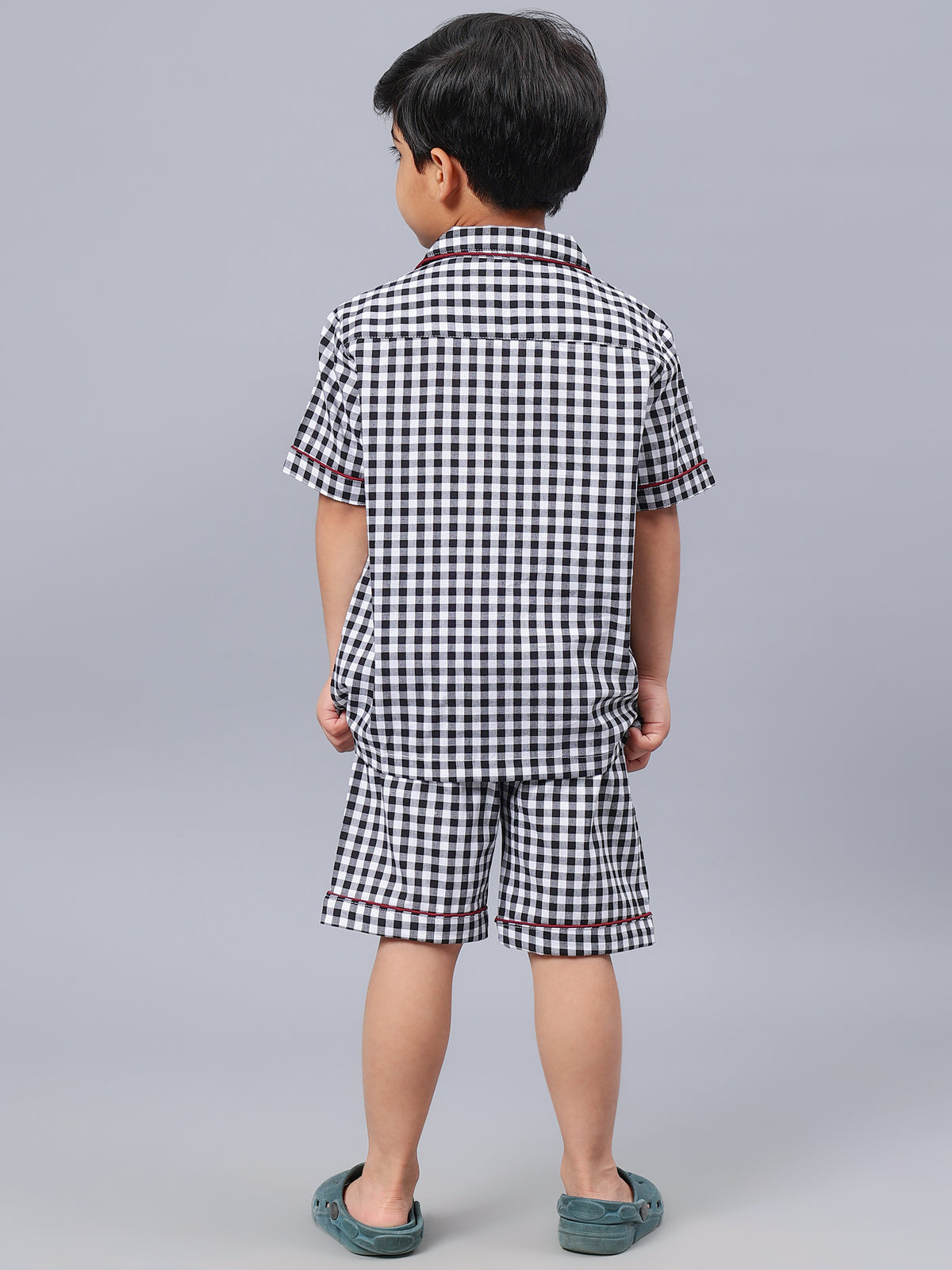 Black & White Checked Night Suits For Girls & Boys