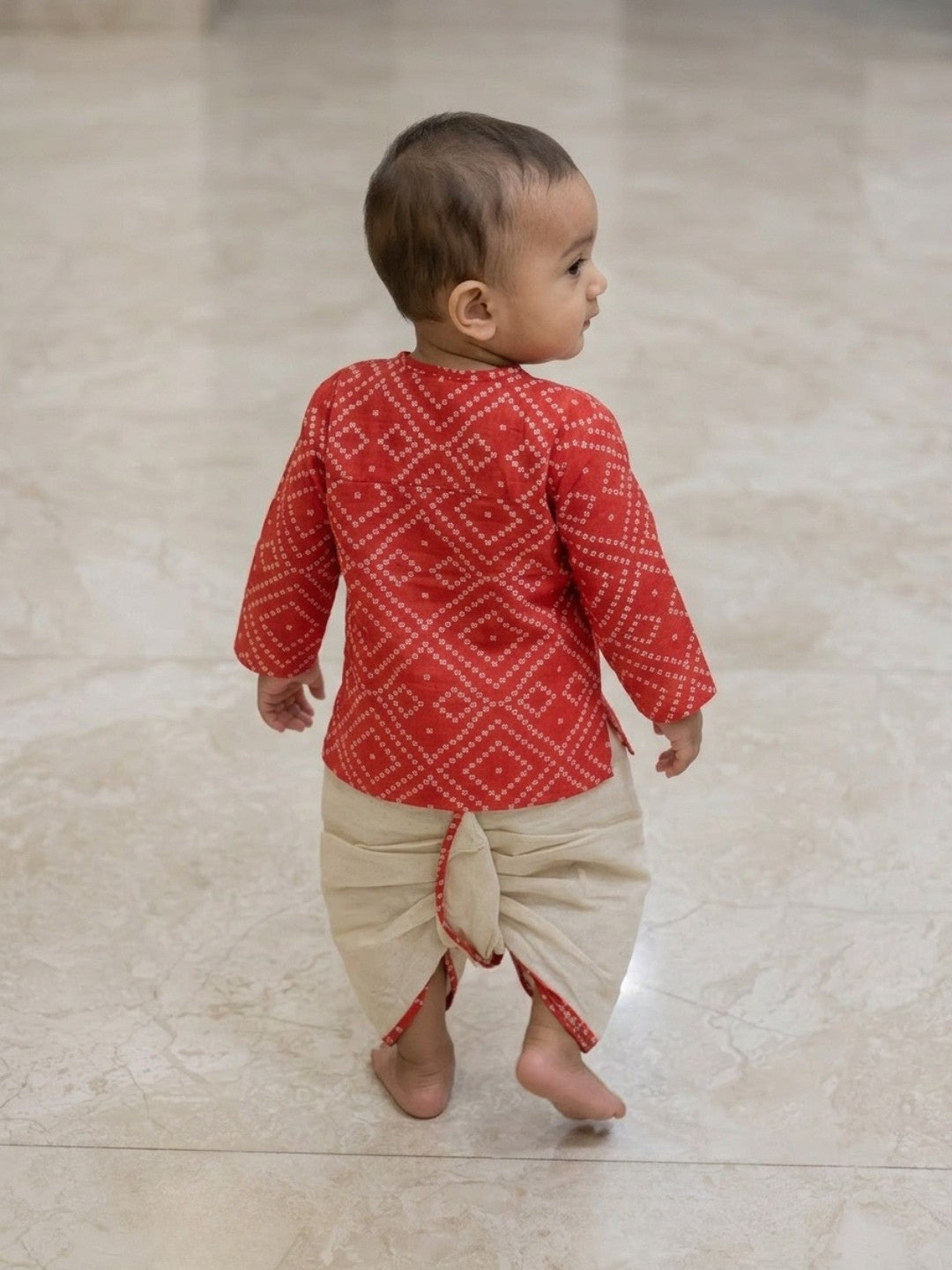 Biglilpeople Boys Printed Traditional Ethnic Kurta and Dhoti Set
