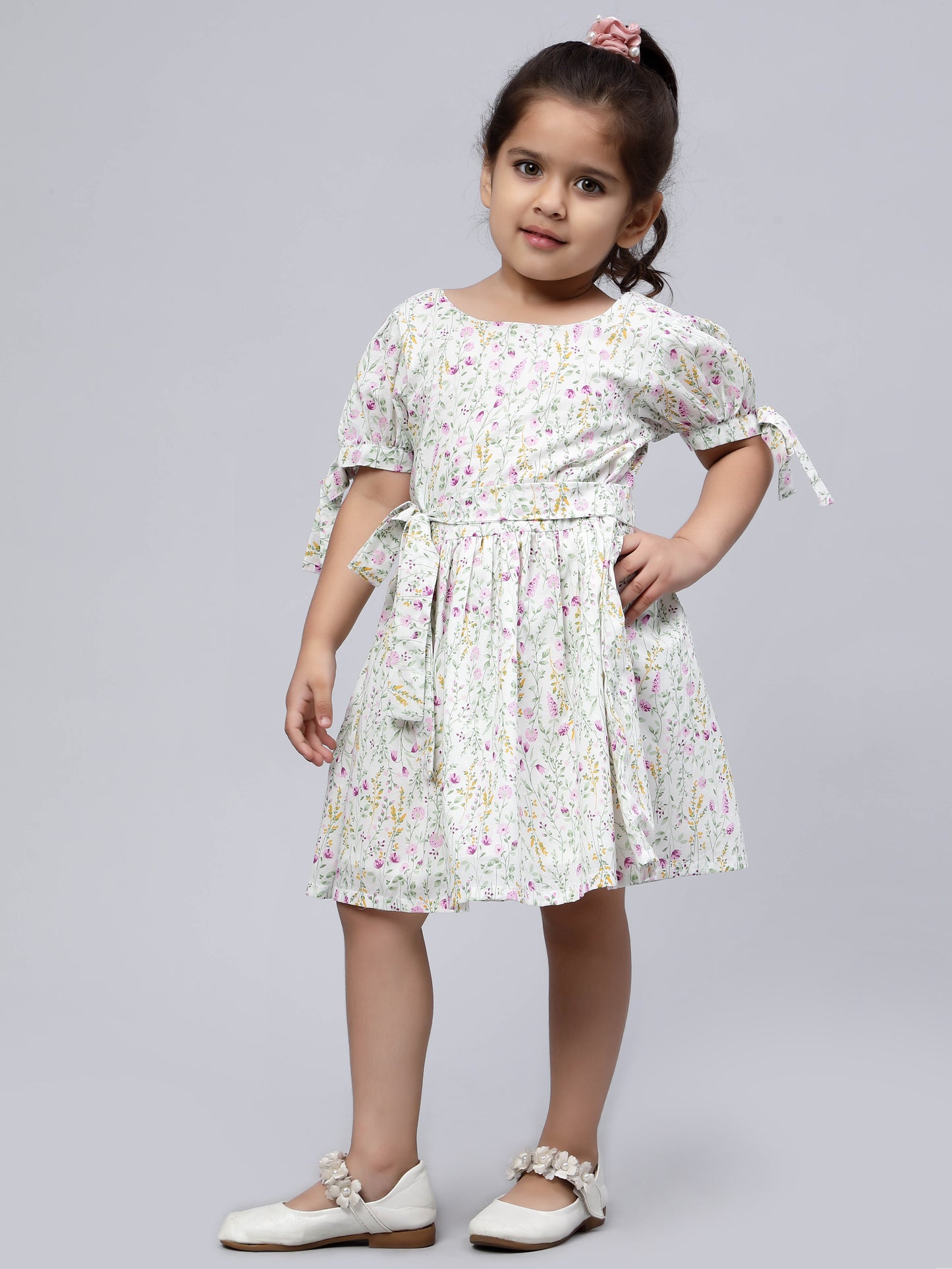 White Floral Dress for Girls