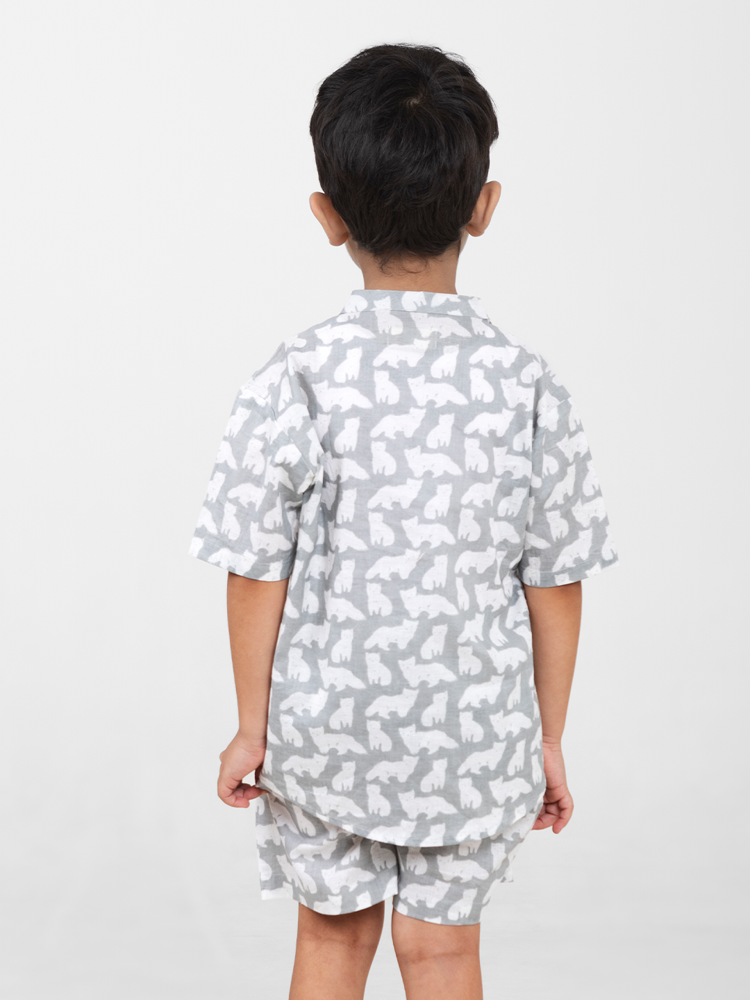 Kids Cotton Half Sleeves Co-ords Set For Unisex (Animals Print)