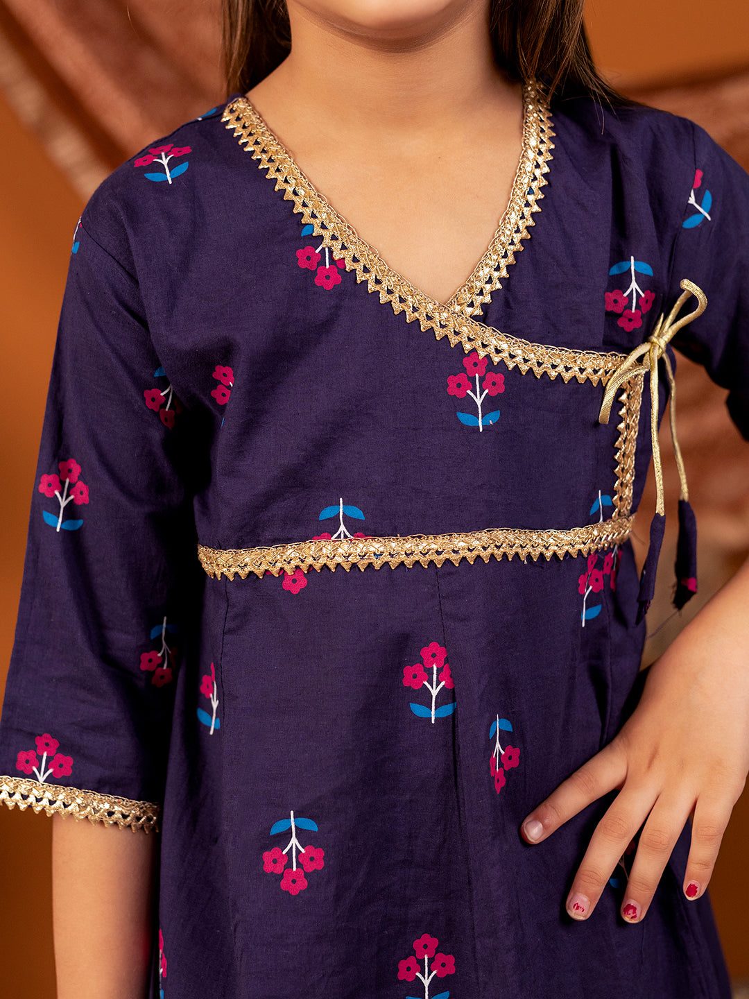 Sharara set for Girls - Blue & Pink