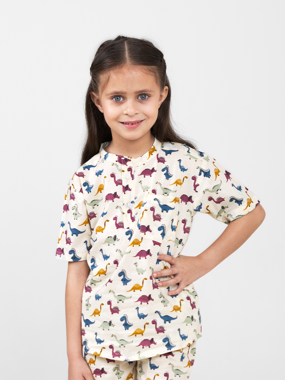 Kids Cotton Half Sleeves Co-ords Set For Unisex (Animals Print)