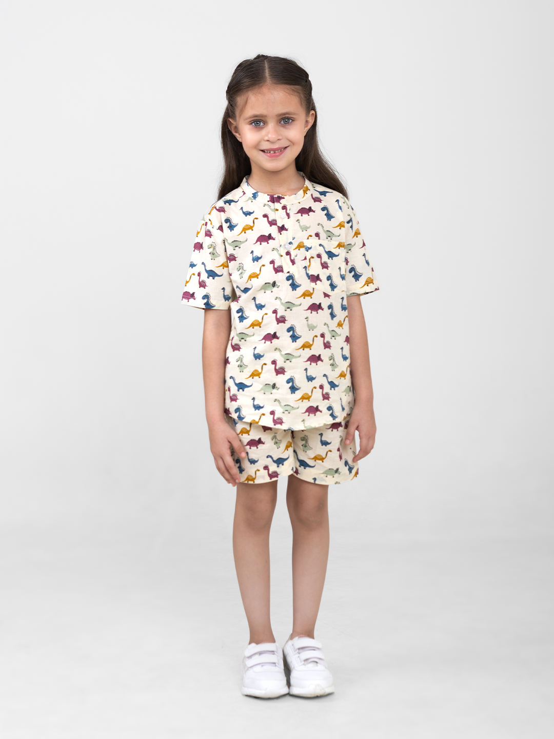Conjunto de Algodón de Manga Corta Co-ords para Niños Unisex (Estampado de Animales)