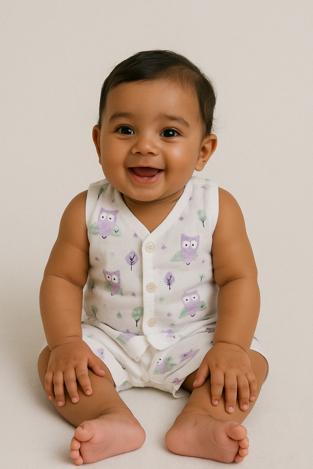 Infants' 100% Cotton Muslin Jablas-Set of 2 Soft & Comfy (Owl & Crab)