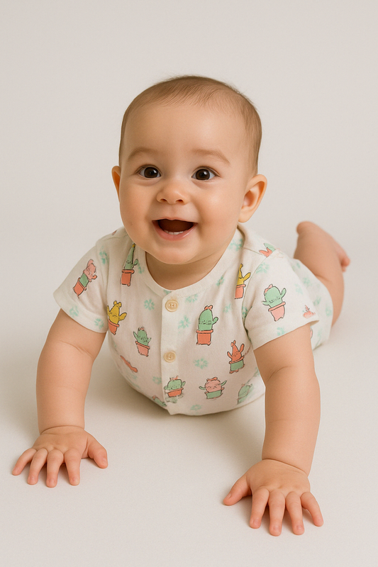 Infants' 100% Cotton Muslin Co-ord Set Soft & Comfy (Cactus)