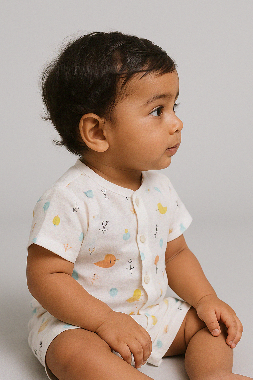 Infants' 100% Cotton Muslin Co-ord Set Soft & Comfy (Sparrow)