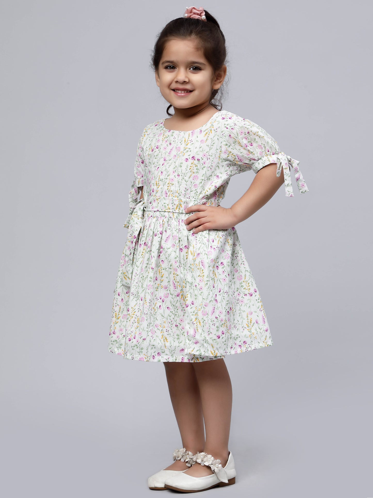 White Floral Dress for Girls