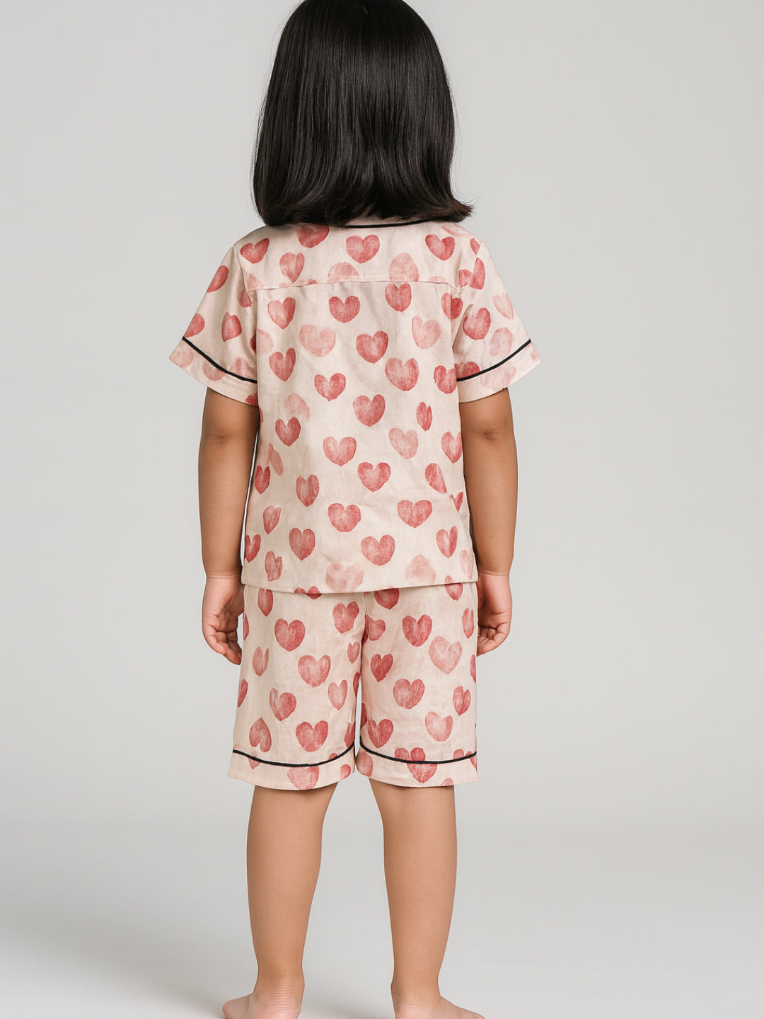 Printed Half Sleeves Night Suits For Boys and Girls-Red