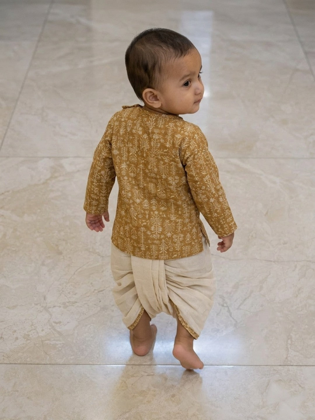 Biglilpeople Boys Printed Traditional Ethnic Kurta and Dhoti Set