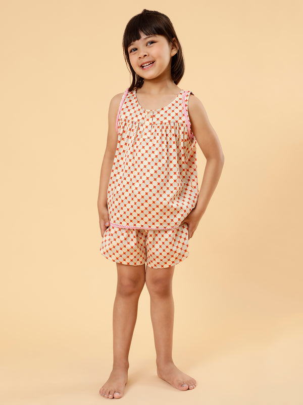 Conjunto de shorts estampados coordinados para niñas