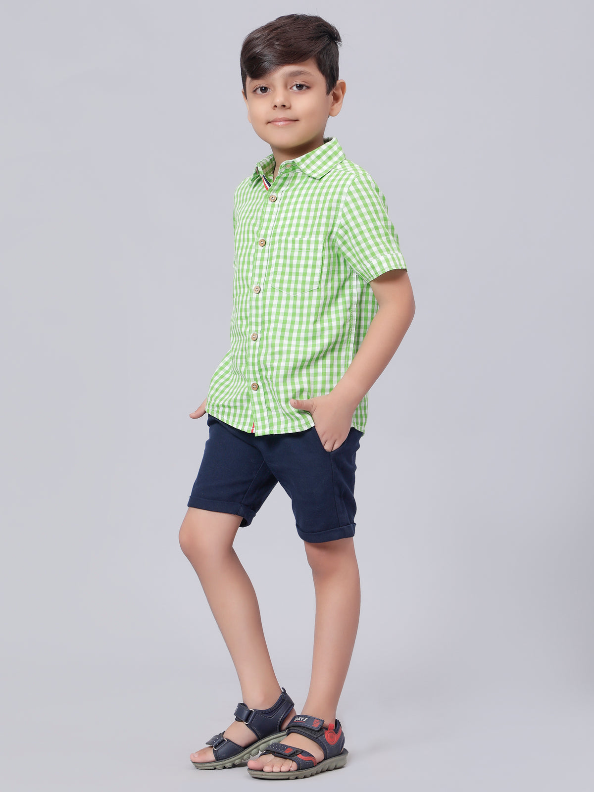 Camisa de cuadros vichy verdes y blancos