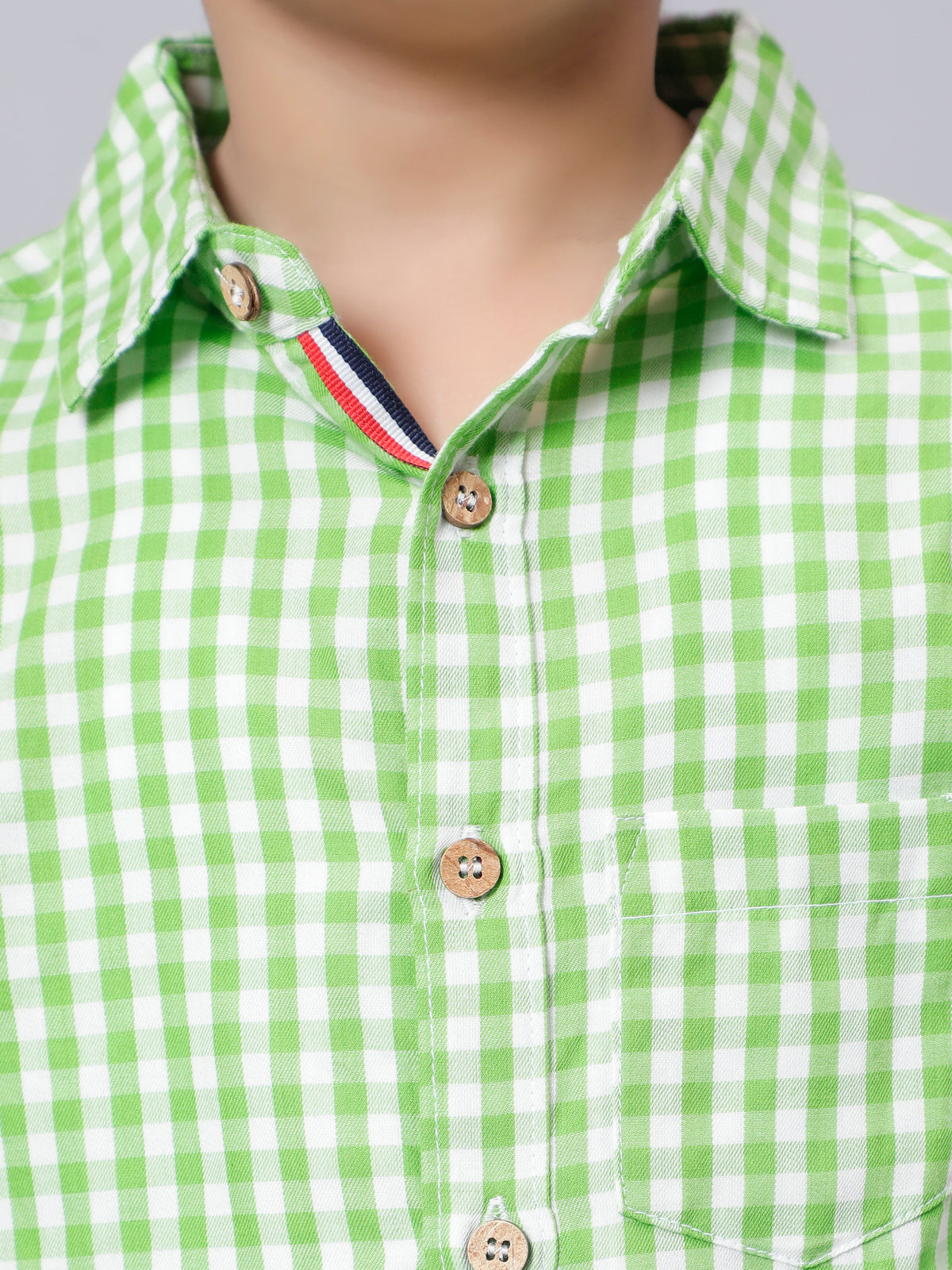 Camisa de cuadros vichy verdes y blancos
