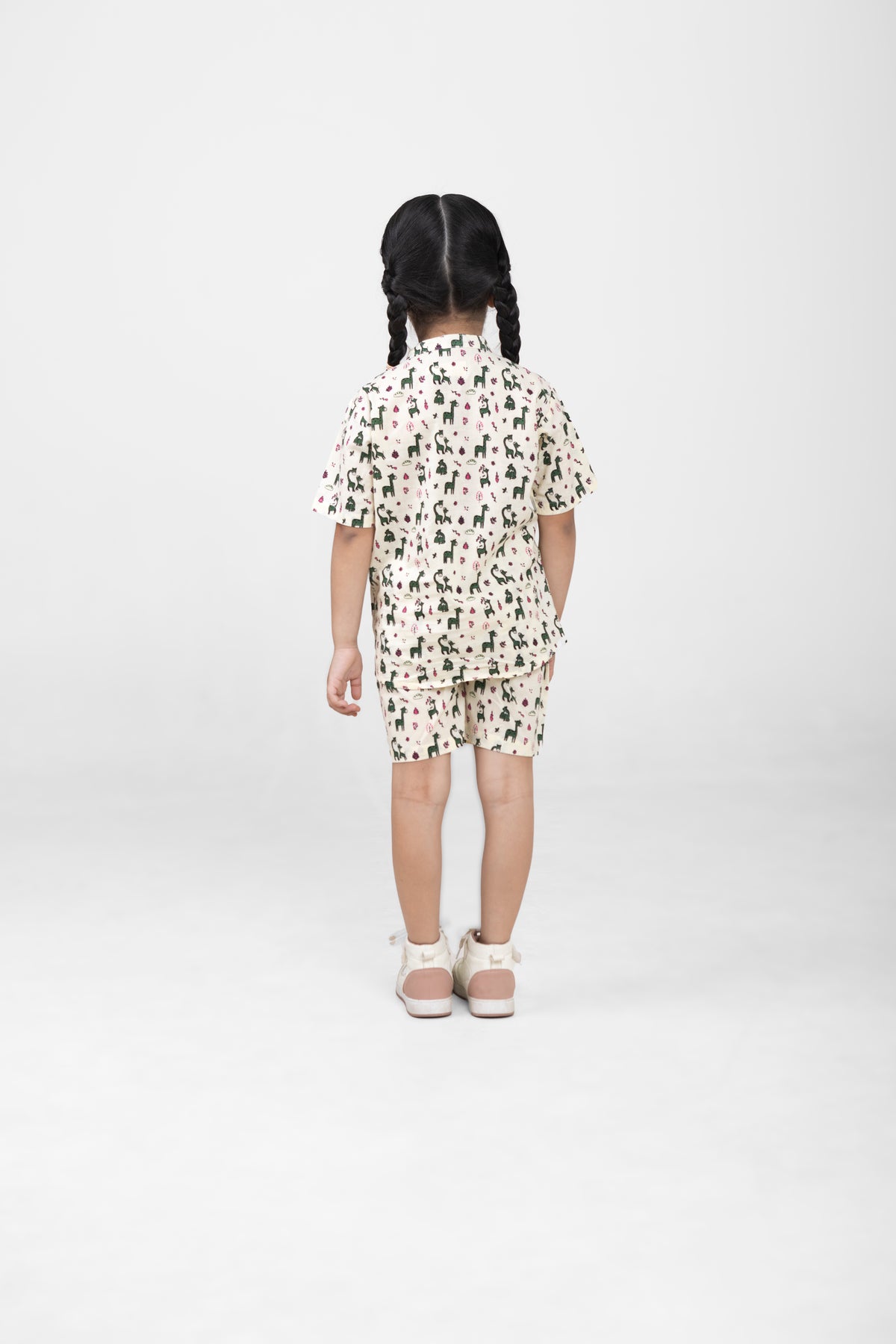 Conjunto Unisex de Algodón de Manga Corta para Niños (Estampado de Animales)