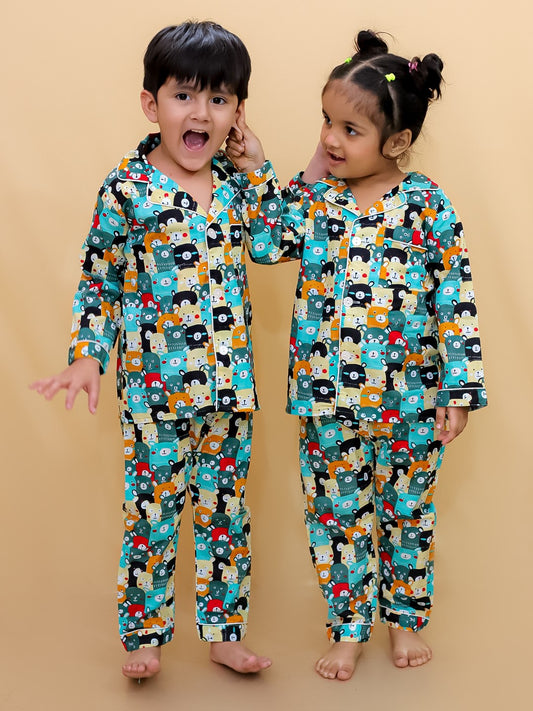 Abstract Printed Night Suits For Boys and Girls