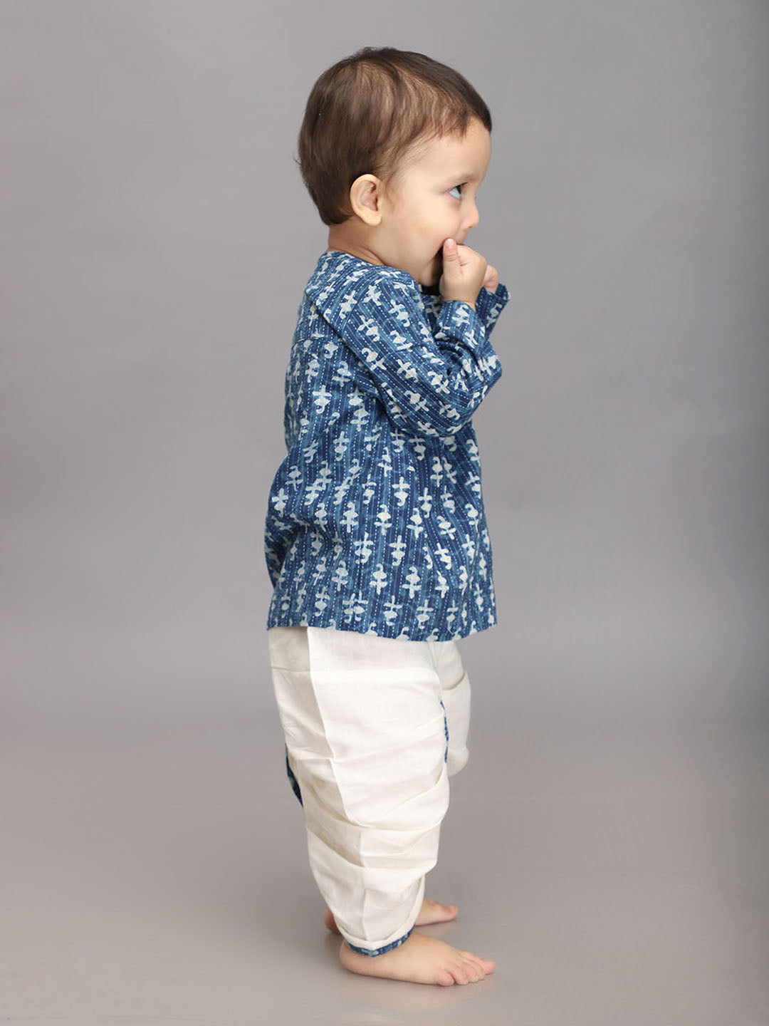Conjunto de Dhoti Kurta para Bebé en Índigo