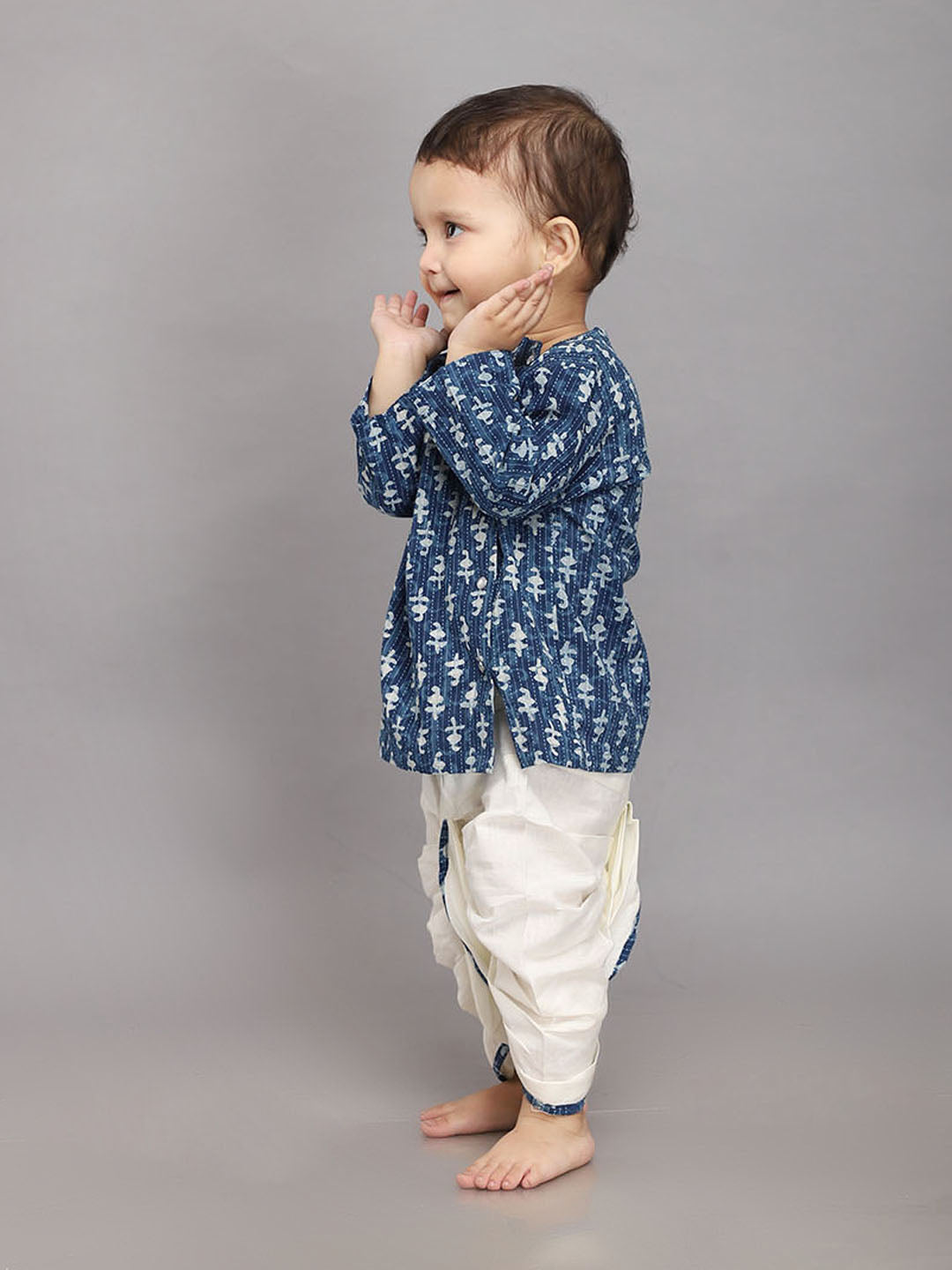 Conjunto de Dhoti Kurta para Bebé en Índigo
