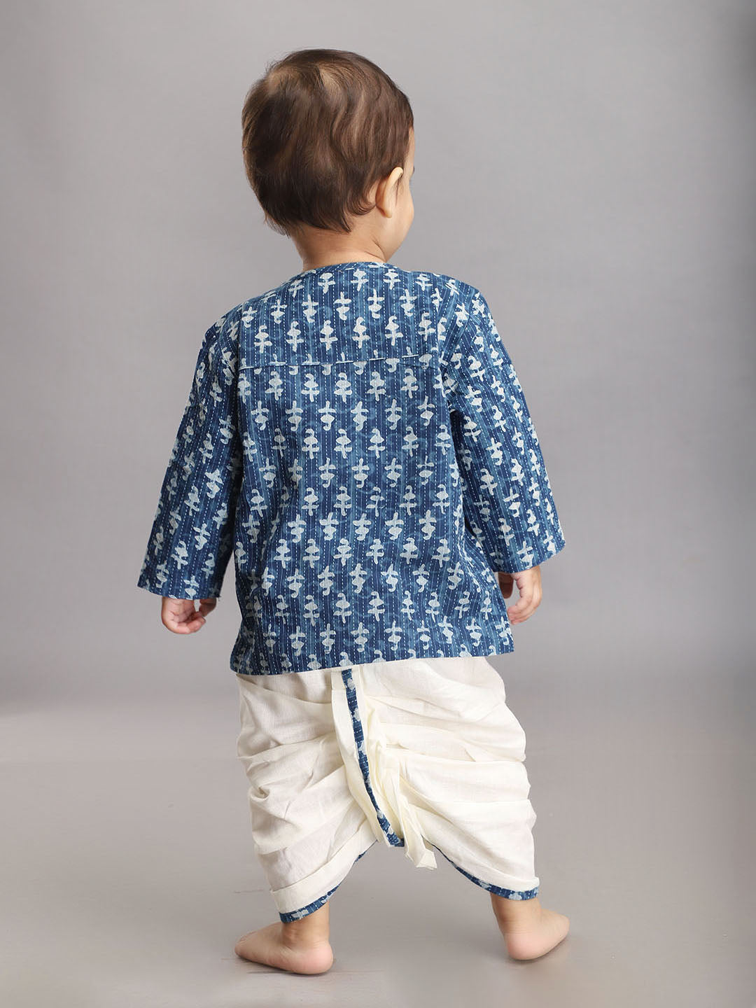 Conjunto de Dhoti Kurta para Bebé en Índigo