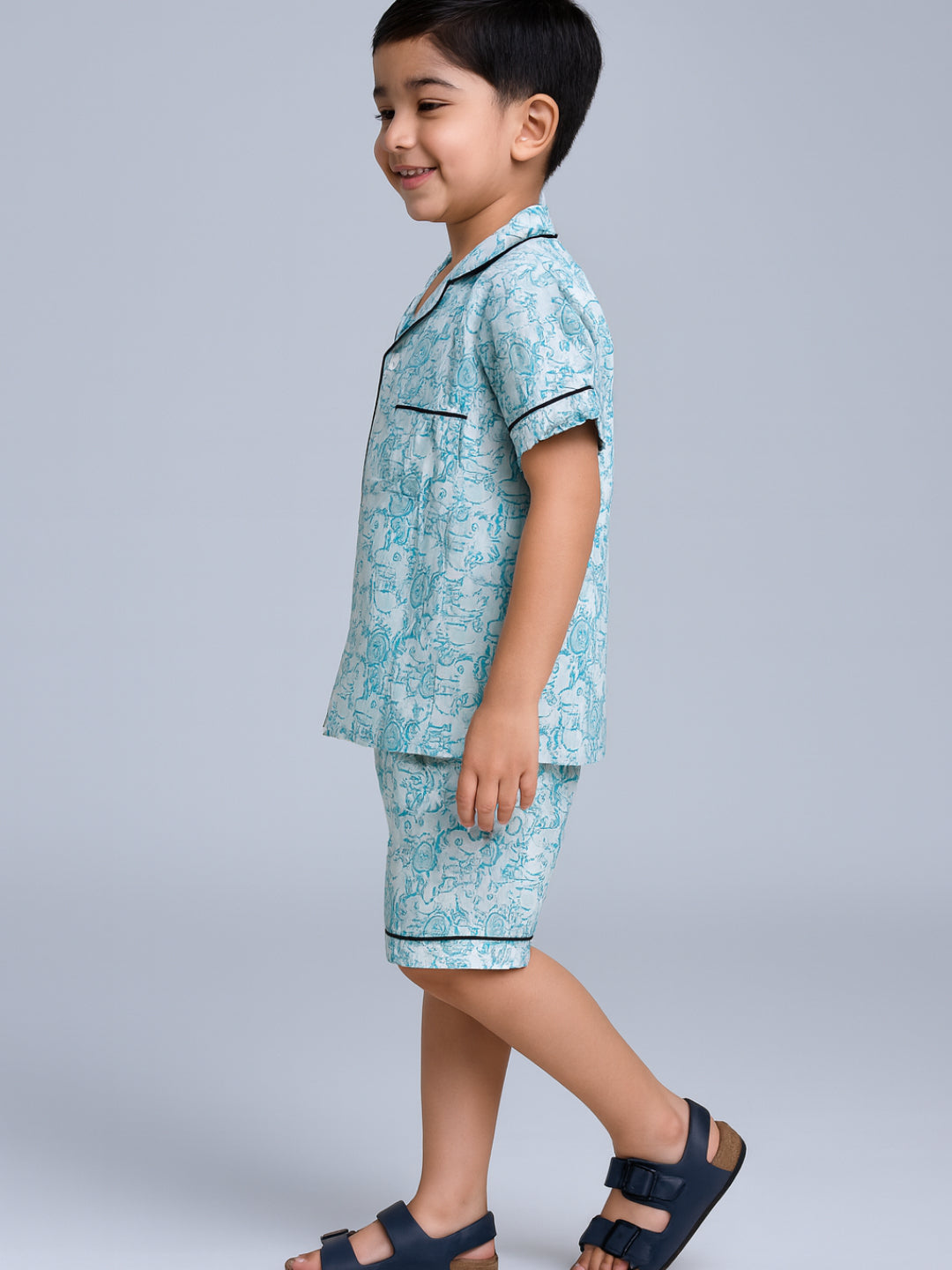 Printed Half Sleeves Night Suits For Boys and Girls