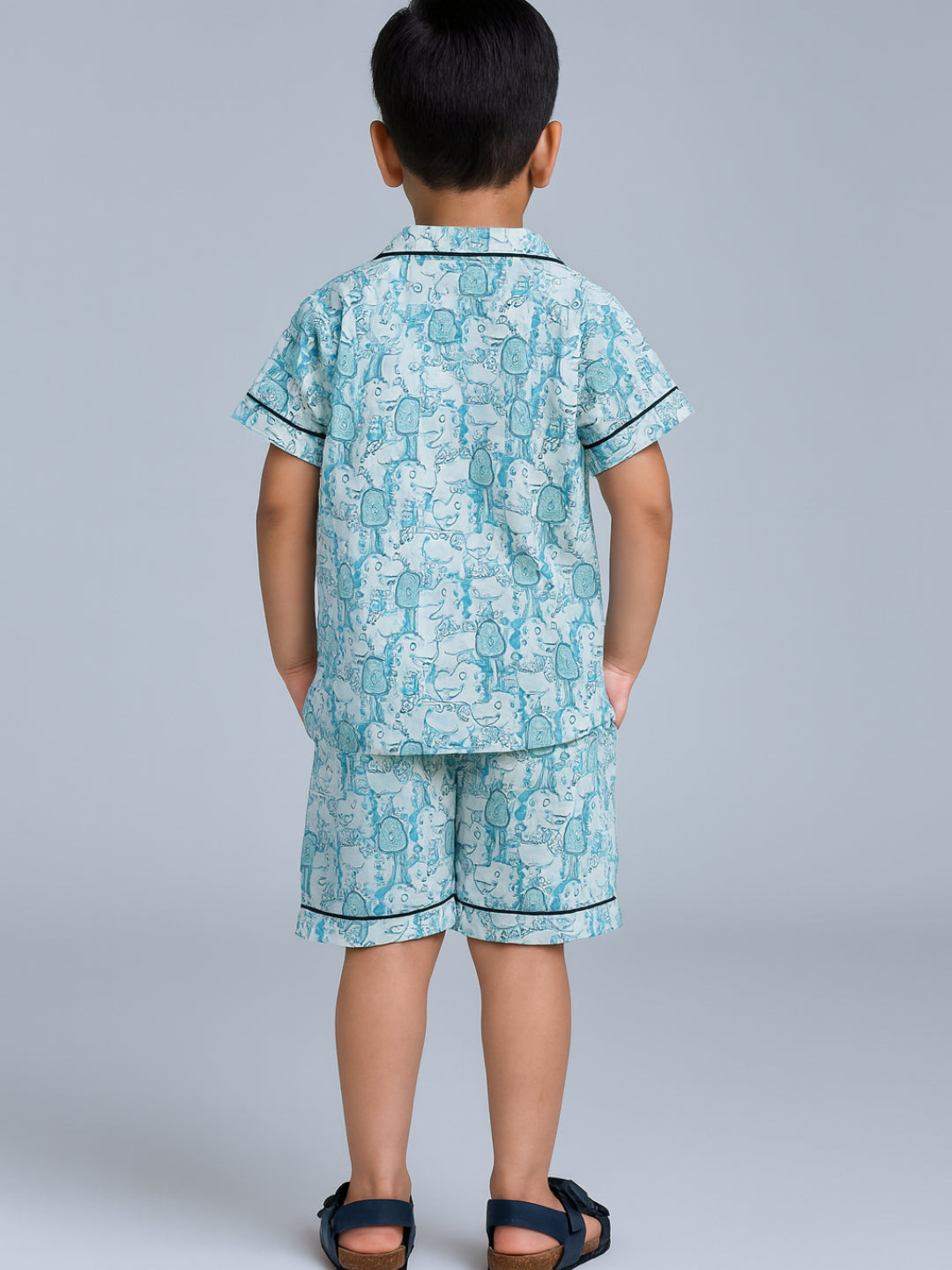 Printed Half Sleeves Night Suits For Boys and Girls