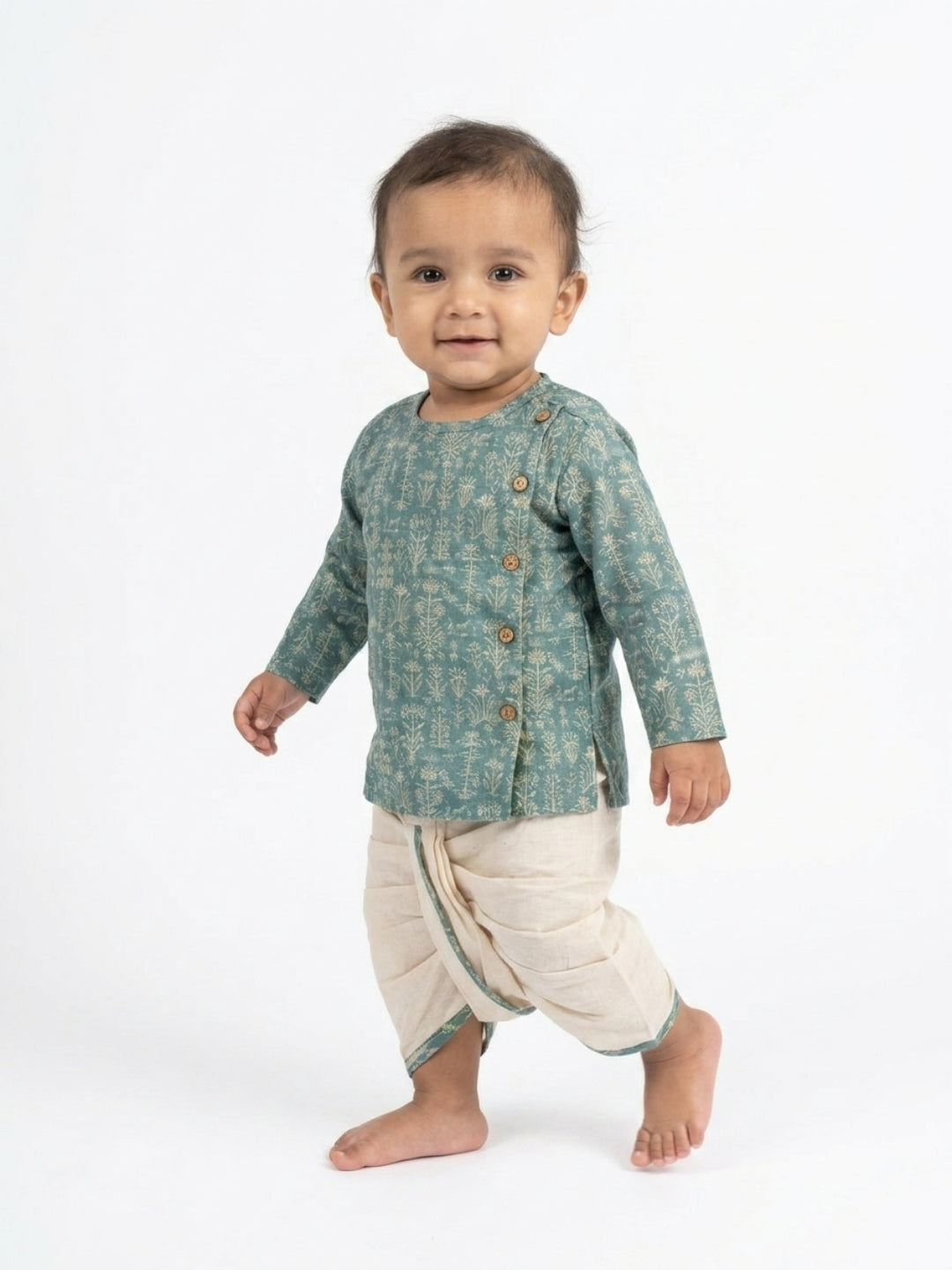 Biglilpeople Boys Printed Traditional Ethnic Kurta and Dhoti Set