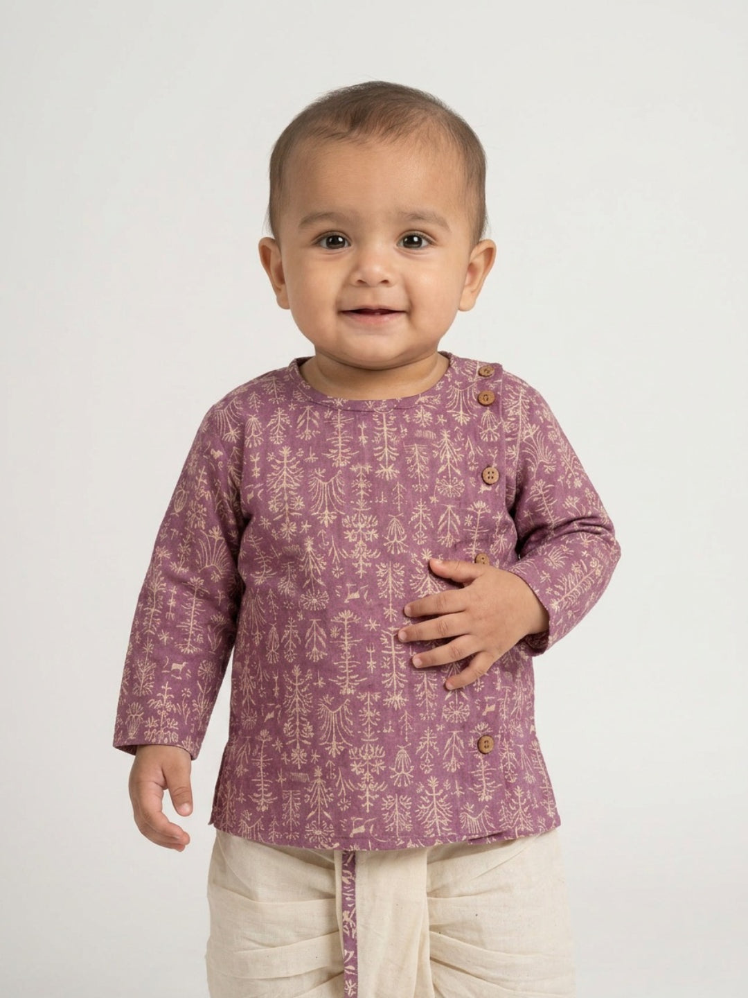 Biglilpeople Boys Printed Traditional Ethnic Kurta and Dhoti Set