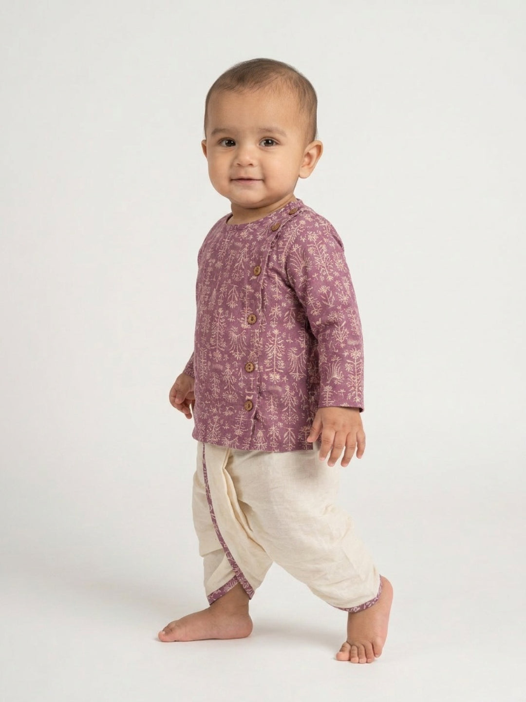 Biglilpeople Boys Printed Traditional Ethnic Kurta and Dhoti Set