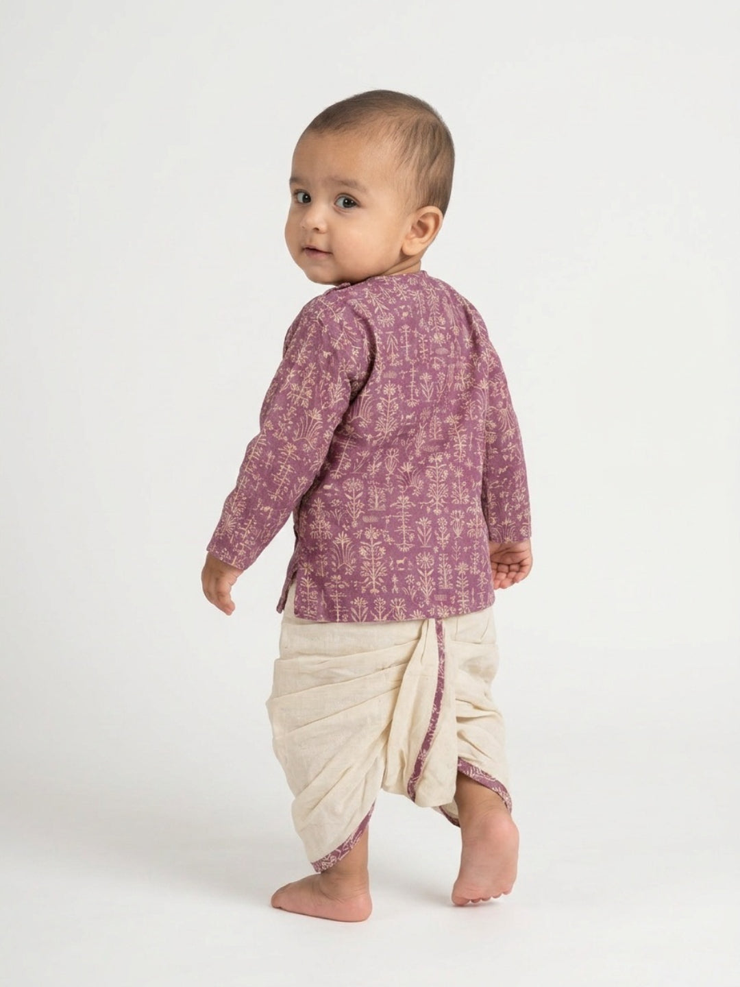 Biglilpeople Boys Printed Traditional Ethnic Kurta and Dhoti Set