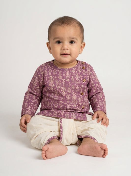 Biglilpeople Boys Printed Traditional Ethnic Kurta and Dhoti Set