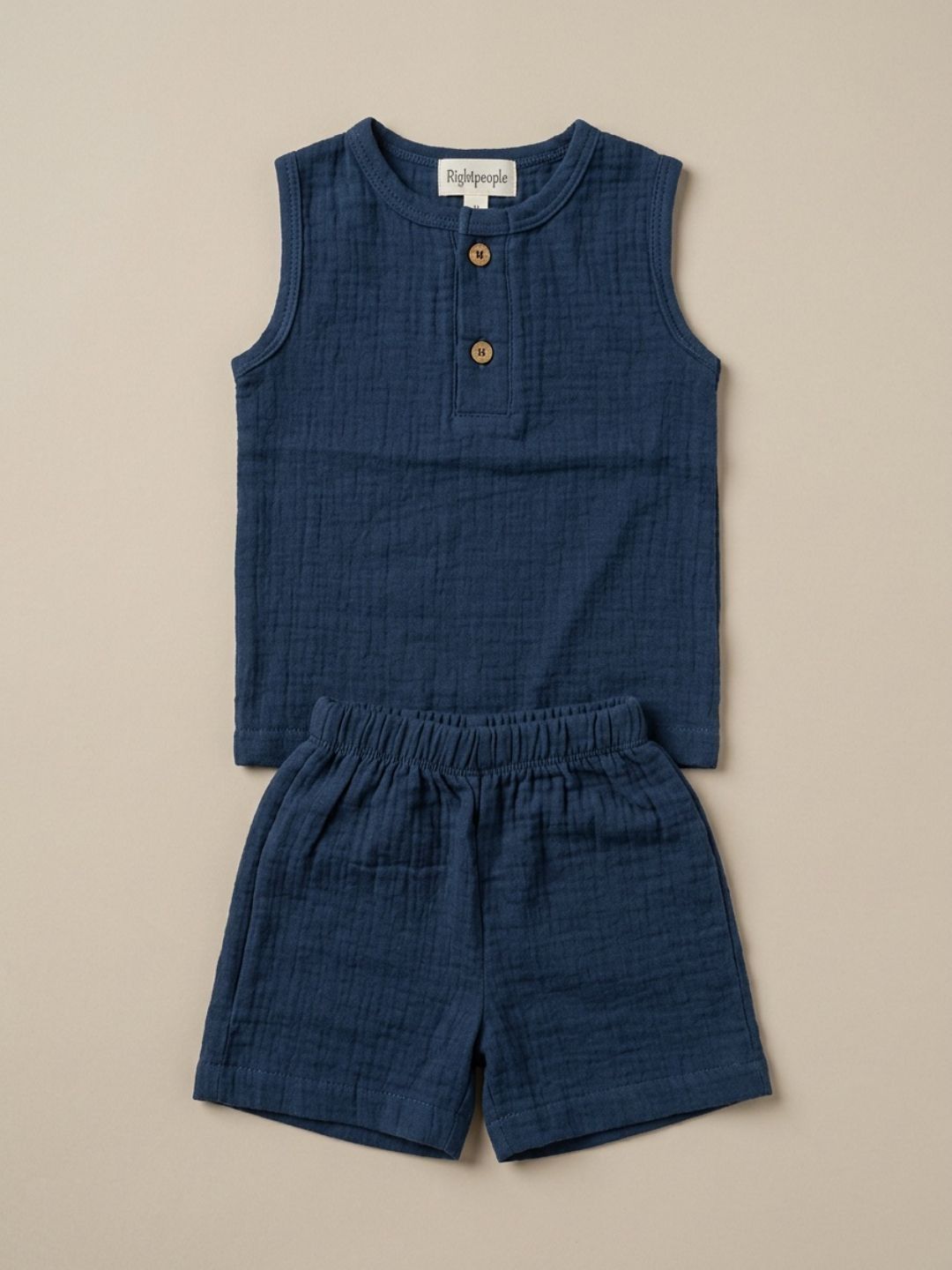 Biglilpeople Infant Muslin Co-ord Set Shirt & Shorts Blue, Olive and Pink - Pack of 3
