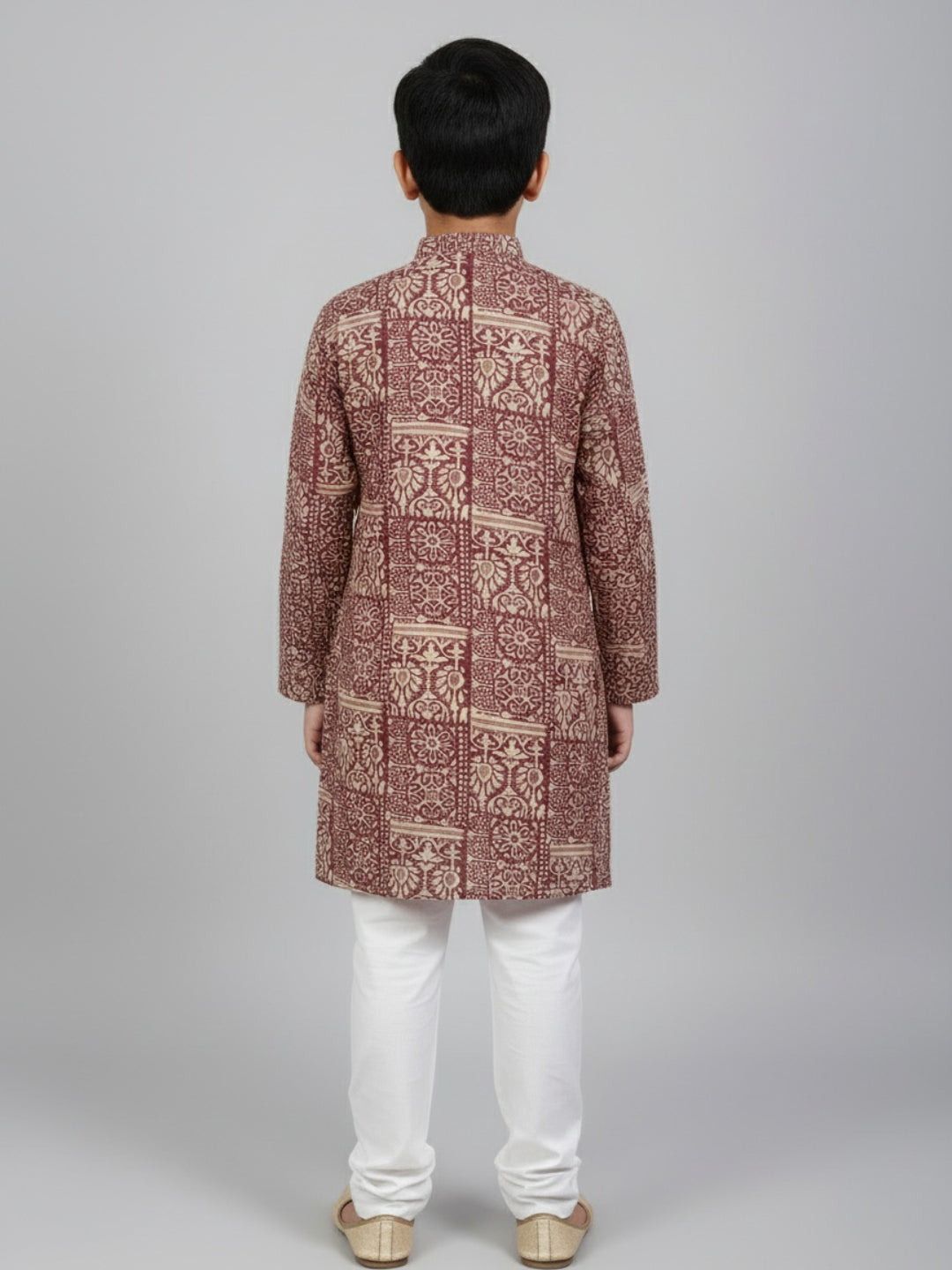 Boys Printed Straight Kurta with Churidar