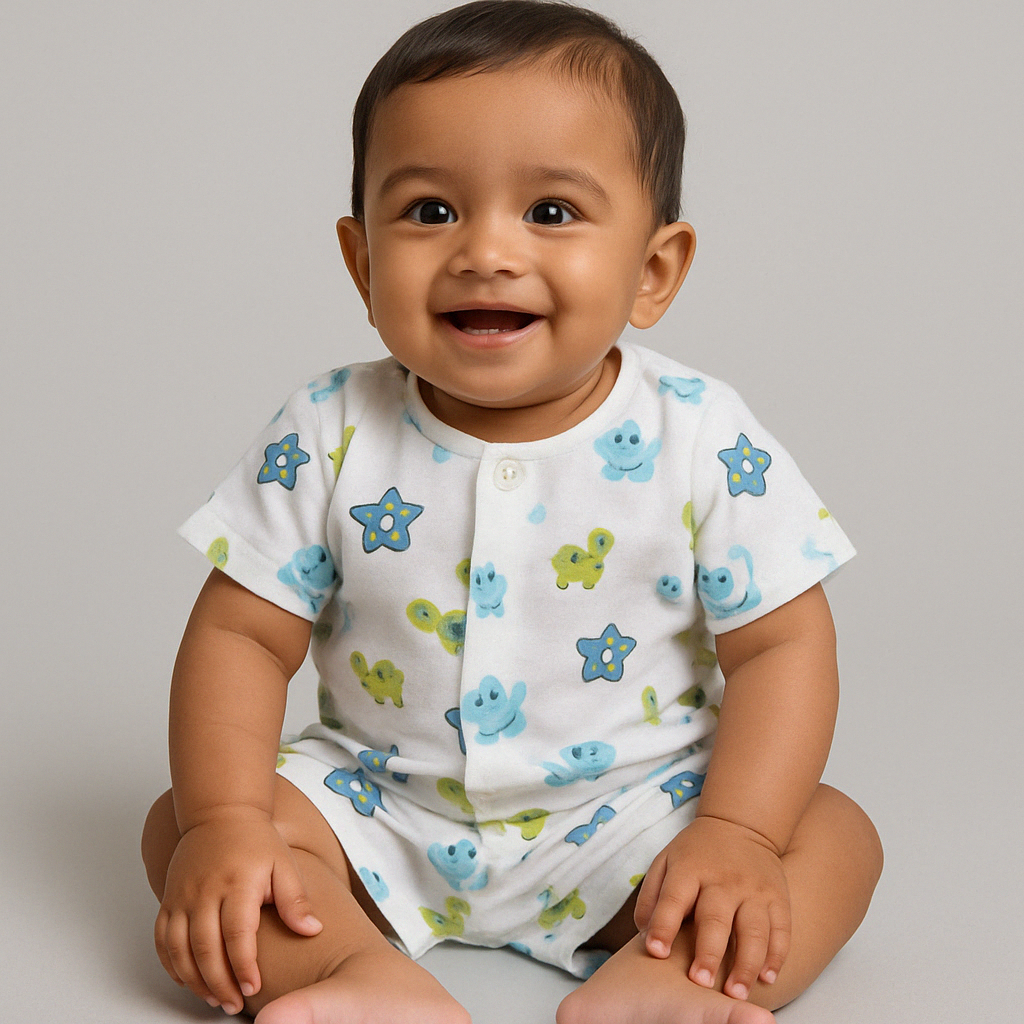 Biglilpeople Infant Muslin Shirt & Shorts Crab, Turtle and Owl Print - Pack of 3