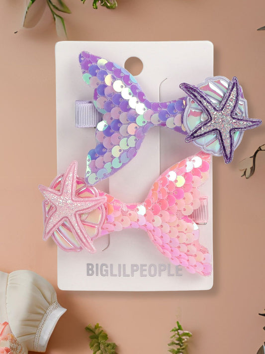 Sequins Design Hair Clip For Girls-Pack of 2