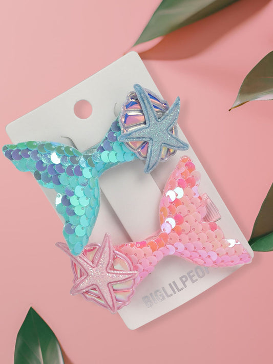 Sequins Design Hair Clip For Girls-Pack of 2