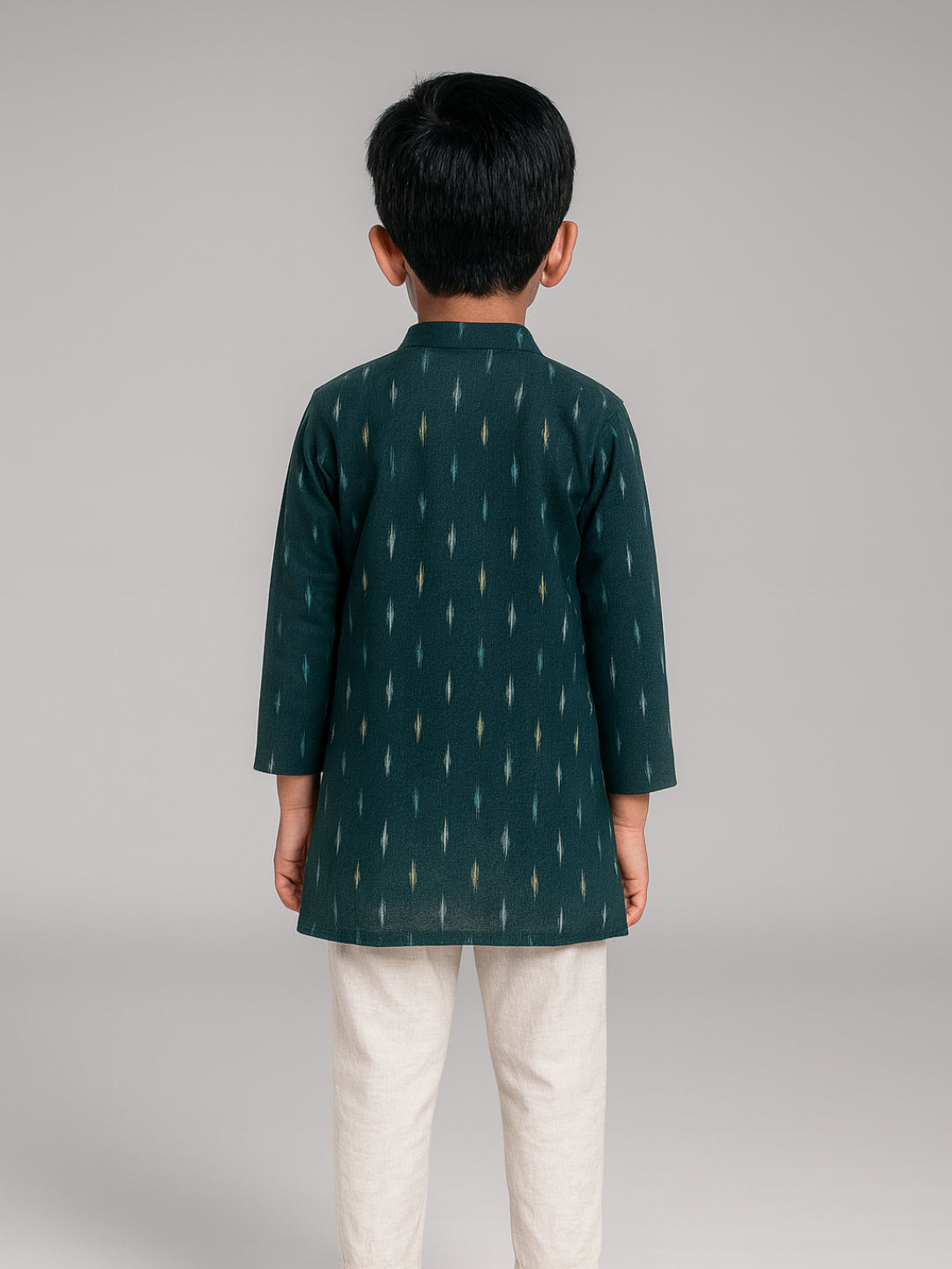 Biglilpeople Boys Printed Mandarin Collar Full Sleeves Kurta and Pyjama Set