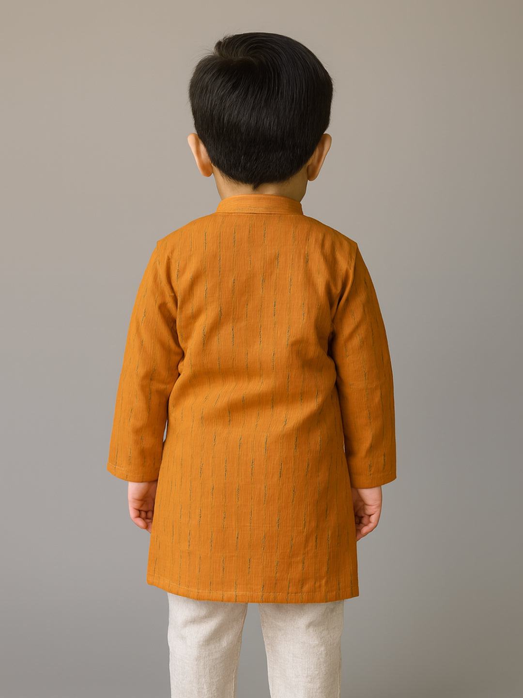 Biglilpeople Conjunto de Kurta de Manga Larga con Cuello Mandarín Estampado y Pijama para Niño