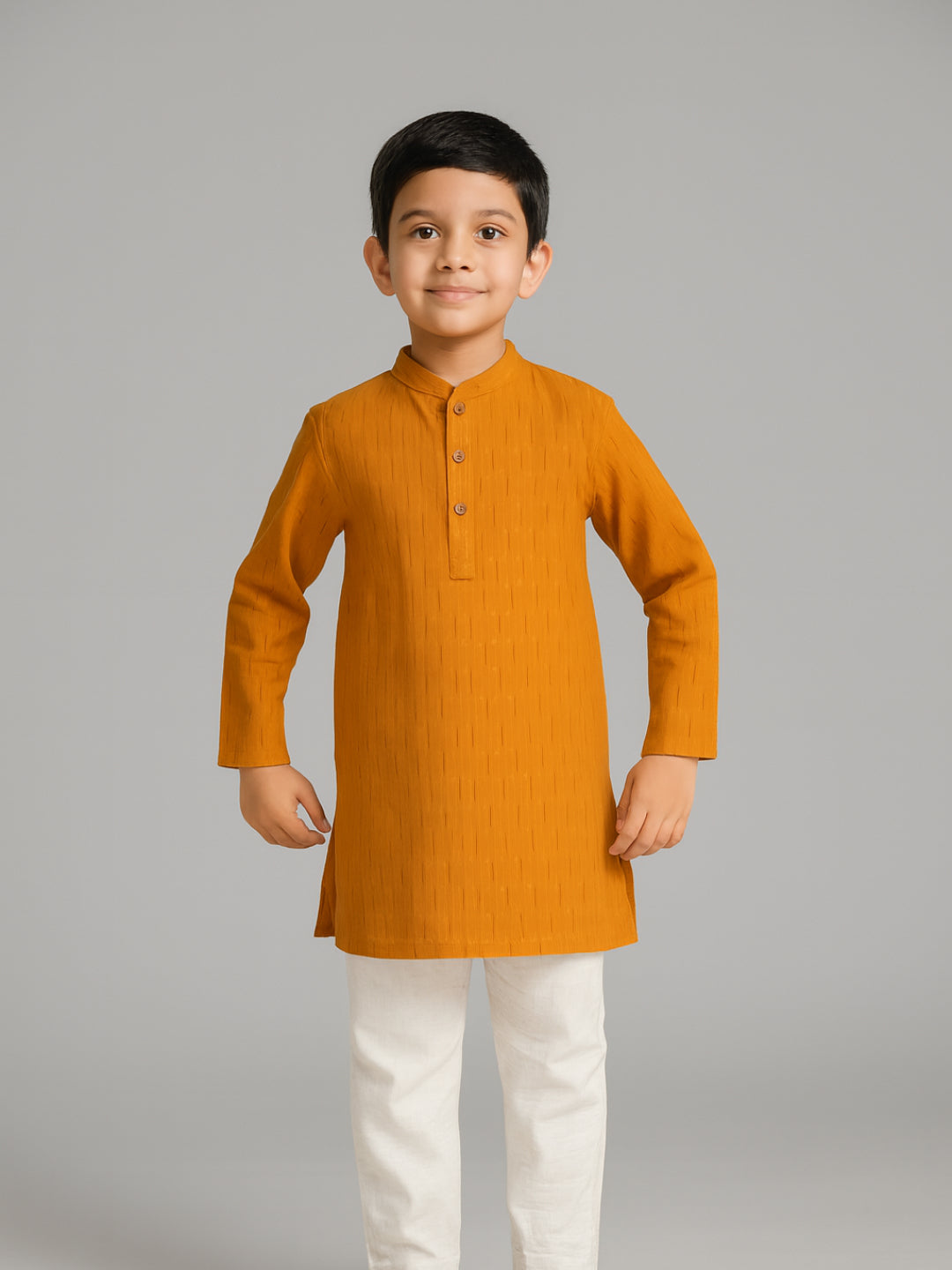 Biglilpeople Boys Printed Mandarin Collar Full Sleeves Kurta and Pyjama Set