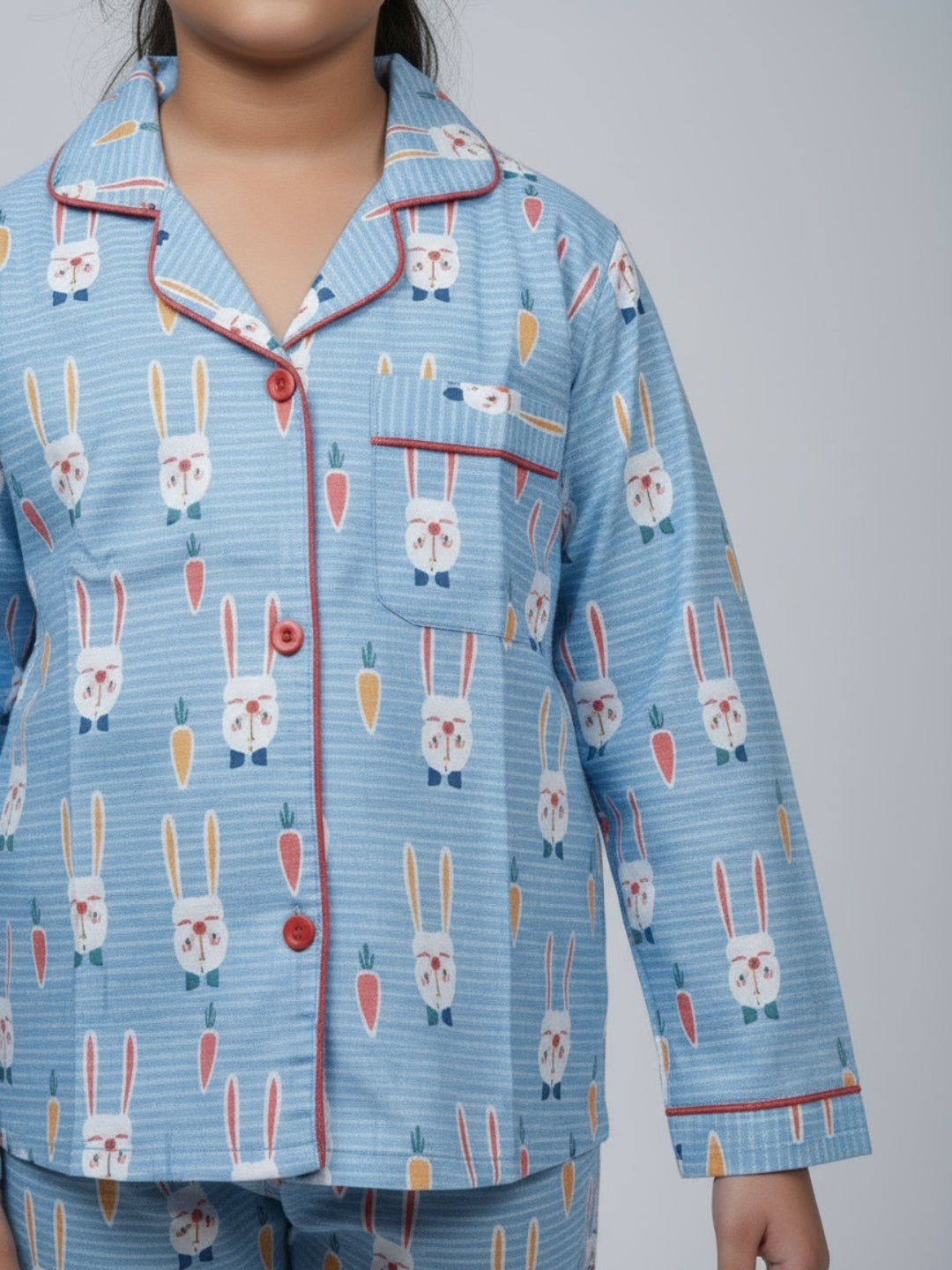 Biglilpeople Unisex Rayon Printed Full Sleeves Night Suit