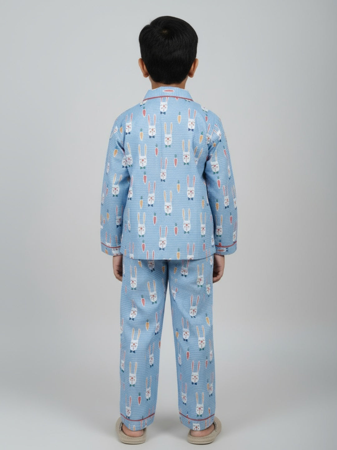 Biglilpeople Unisex Rayon Printed Full Sleeves Night Suit