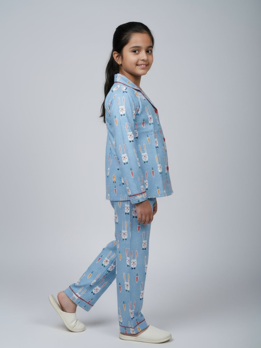 Biglilpeople Unisex Rayon Printed Full Sleeves Night Suit